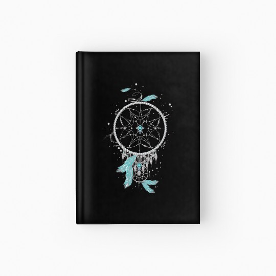 filigree ethno dream catcher made of silver colors Hardcover Journal