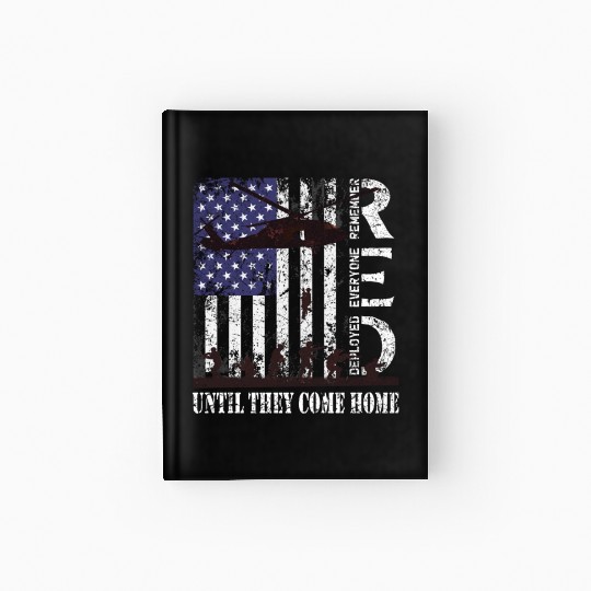 RED Friday Remember Everyone Deployed US Flag Army Hardcover Journal