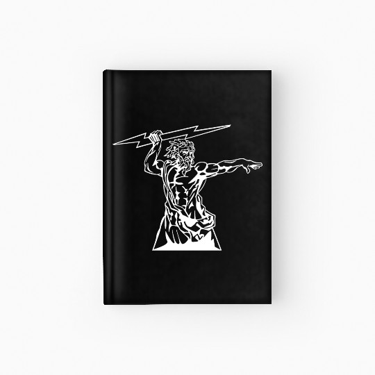 Greek mythology Zeus lightning bolt silhouette Hardcover Journal