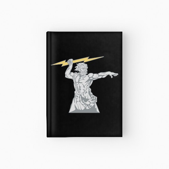 Greek mythology Zeus lightning bolt silhouette Hardcover Journal