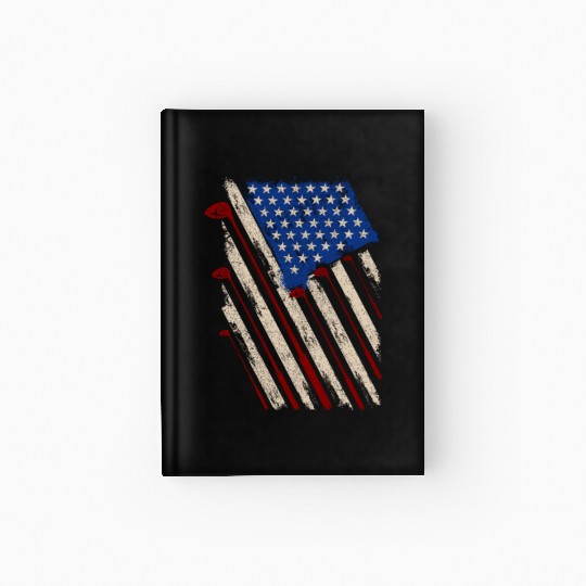 American Flag Golf Gifts Funny Golf Club Sports Hardcover Journal