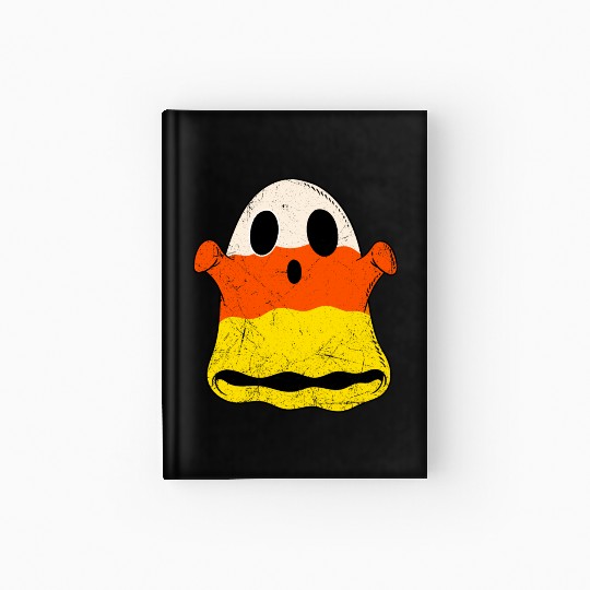 Vintage Candy Corn Ghost Creepy Halloween Costume Hardcover Journal