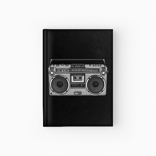 Old School Hip Hop 90s Nostalgia BoomBox Hardcover Journal