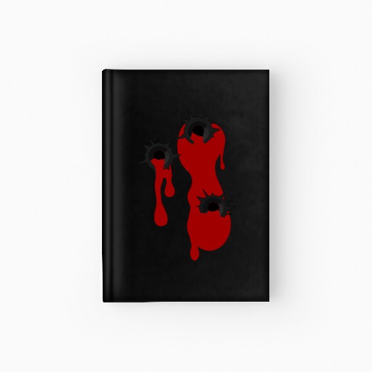 Heart Shot Bullet Hole Gamer Halloween Gangster Hardcover Journal