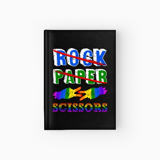 Rock Paper Scissors Lesbian Couple LGBTQ Pride Mon Hardcover Journal