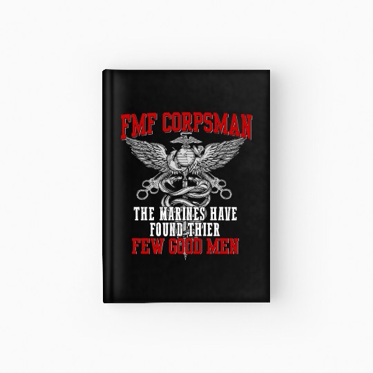 FMF Devil US Navy Corpsman DOC Badass Army Veteran Hardcover Journal