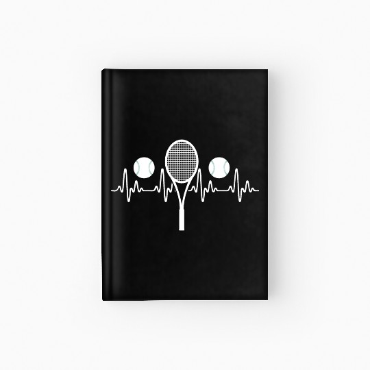 Tennis Heartbeat Hardcover Journal Funny Tennis Racket Heartbe
