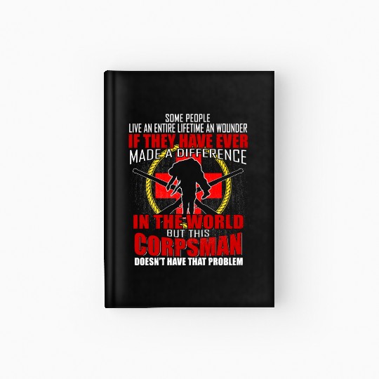 Devil US Navy Corpsman DOC Badass Army Veteran Hardcover Journal