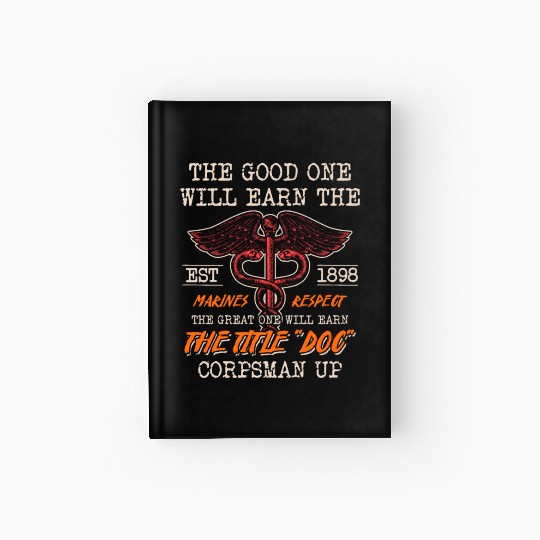 DOC Devil US Navy Corpsman Badass Army Veteran Hardcover Journal