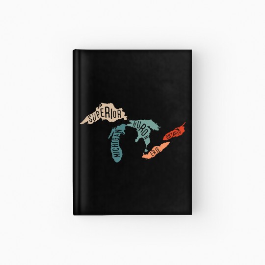 Great lakes USA, Michigan Lake Erie Lake Hardcover Journal