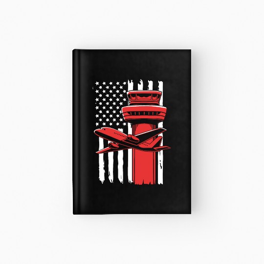 Pilot American Flag Air Traffic Controller Hardcover Journal