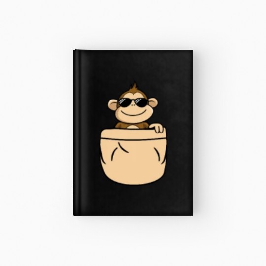 Monkey in Pocket Sunglasses Cute Hardcover Journal