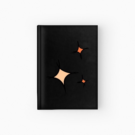 Three colorful stars, Asterisks, hand drawn Hardcover Journal