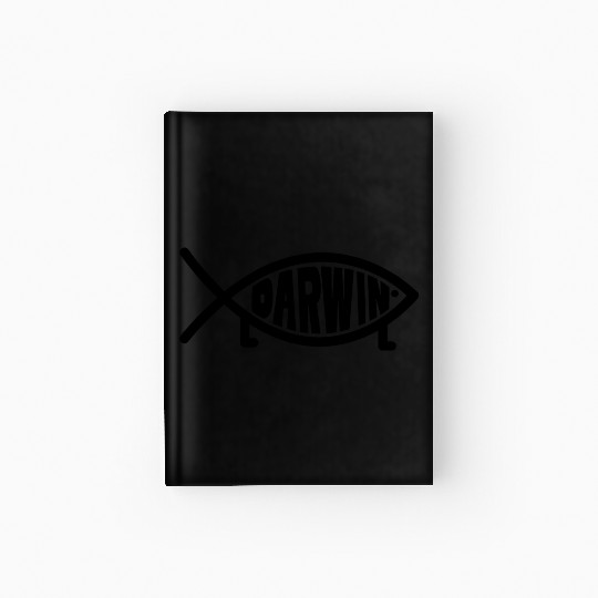 Darwin Fish with legs - Atheism Evolution Theory Hardcover Journal