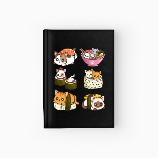 Sushi Cat Japanese Anime Hardcover Journal