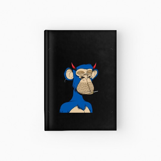 Blue bored monkey Hardcover Journal