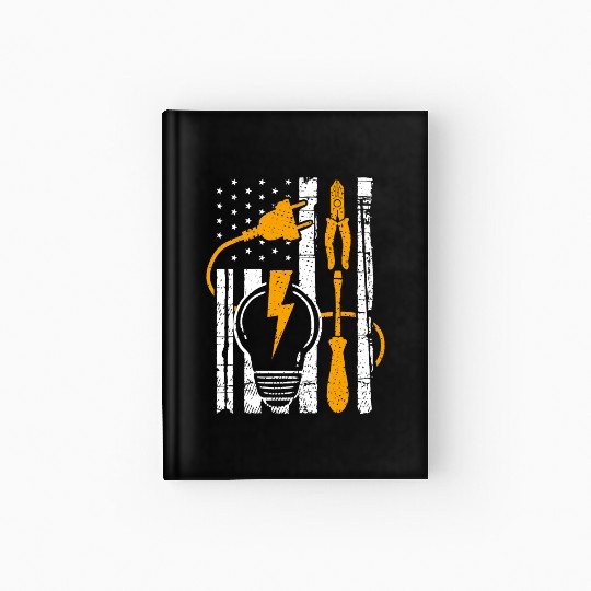 Electric Tools Lineman USA American Electricians Hardcover Journal