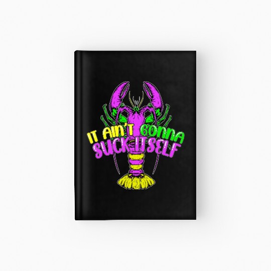 Funny Lobster Mardi Gras Hardcover Journal