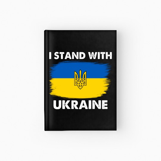 I Stand with Ukraine Ukraine Flag Hardcover Journal