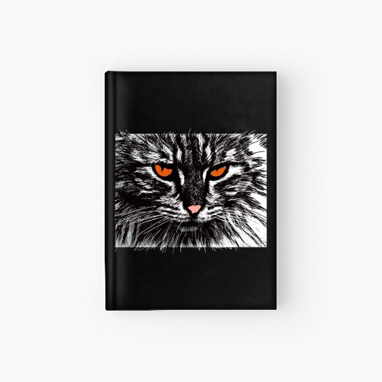 funny cat face Hardcover Journal