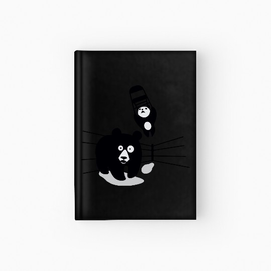 Panda vs Grizzly in wrestling ring. Kung fu Hardcover Journal