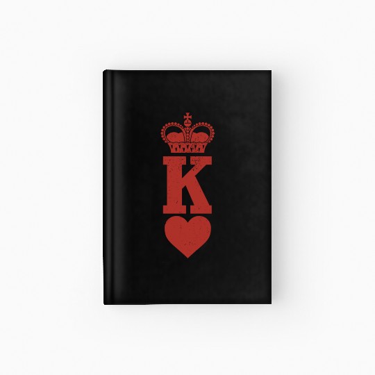 King of Hearts Crown Poker Cards Funny Gambling Hardcover Journal