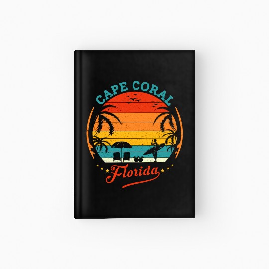 Cape Coral Est.1973 Vintage Florida summer Gift Hardcover Journal