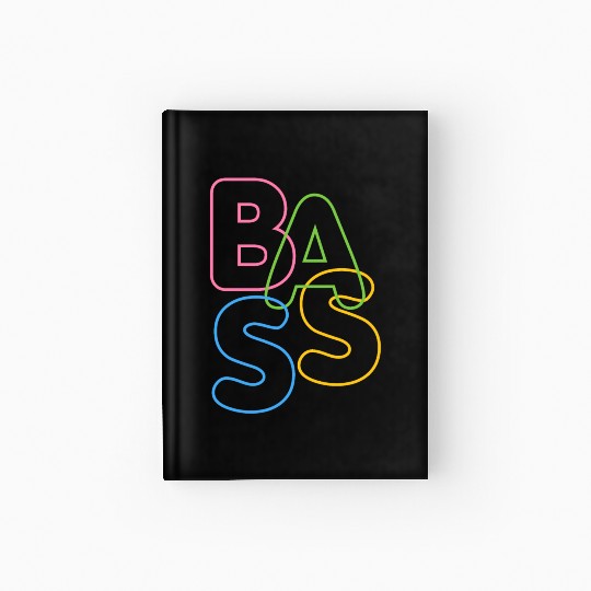 Modern LGBTQ Color BASS Typography for bassists Hardcover Journal
