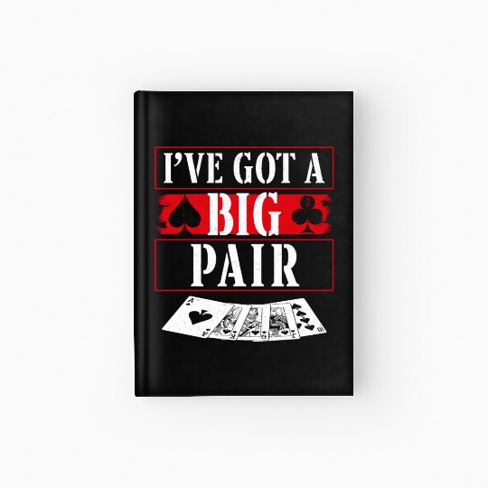 Poker Cards Aces Spade Vintage Hardcover Journal
