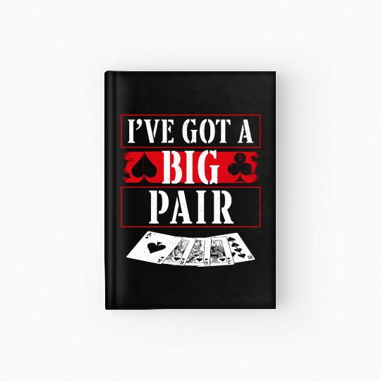 Poker Cards Aces Spade Vintage Hardcover Journal