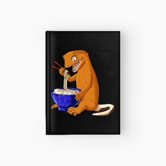 Funny Japanese Kawaii Ramen Reptile Crested Gecko Hardcover Journal
