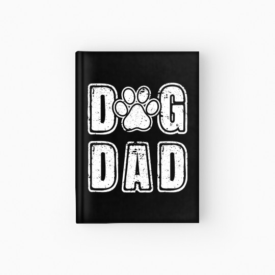 Dog Dad Vintage Grunge Paw Dog Lover Father's Day Hardcover Journal
