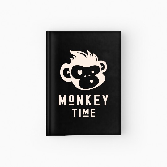It's Monkey Time Cute Funny Monkey Face Hardcover Journal