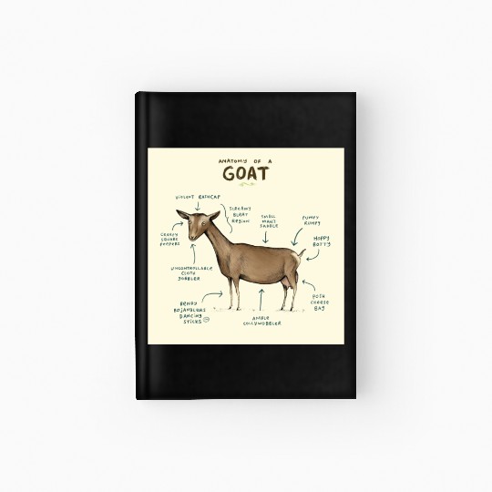 anatomy of a goat greeting card Hardcover Journal