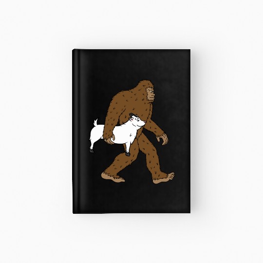 Bigfoot Sasquatch Carrying Goat Hardcover Journal