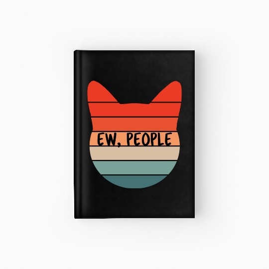 Ew People Cat Retro Sunset Colors Hardcover Journal
