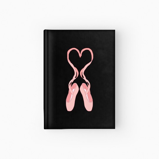 Lovely Heart Pink Ballet Slippers Hardcover Journal