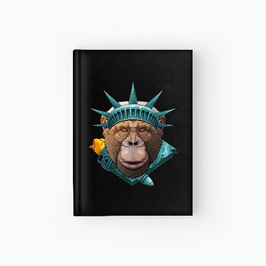Statue Of Liberty Chimpanzee 4th Of July Animal US Hardcover Journal
