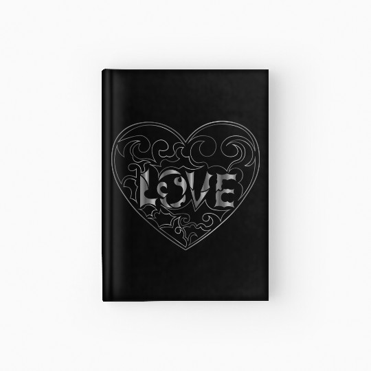 Artsy Love Silver logo in a heart Hardcover Journal