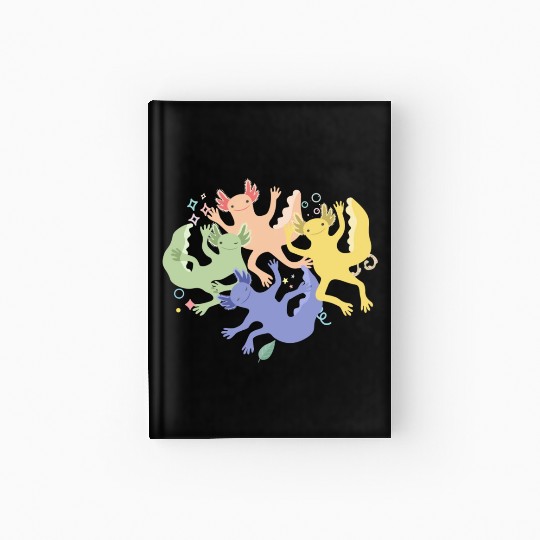 A group of Axolotl friends Hardcover Journal