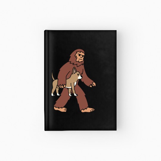 Bigfoot Sasquatch Walking Chihuahua Hardcover Journal
