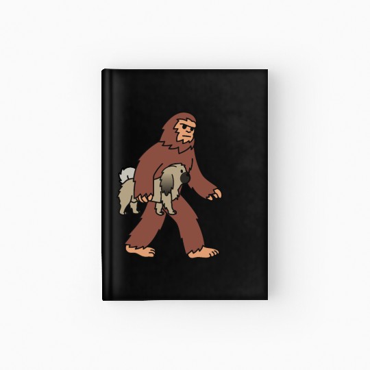 Bigfoot Sasquatch Walking Pekingese Hardcover Journal