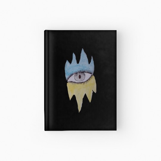 Draw the world in the middle is an eye design Hardcover Journal