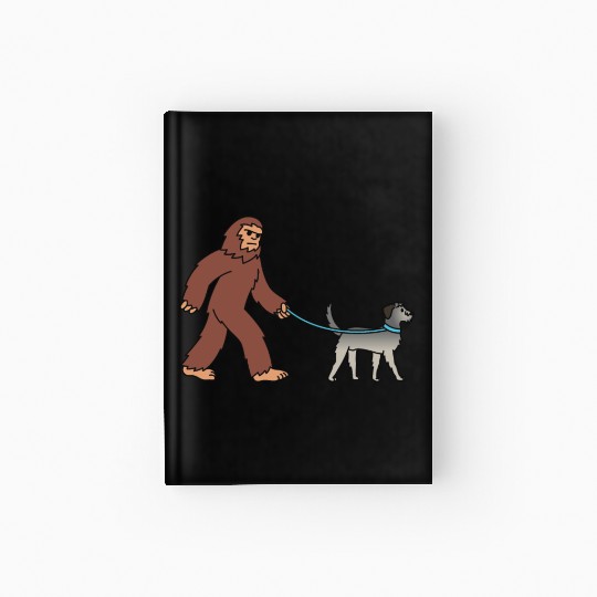 Bigfoot Sasquatch Walking Irish Wolfhound Hardcover Journal