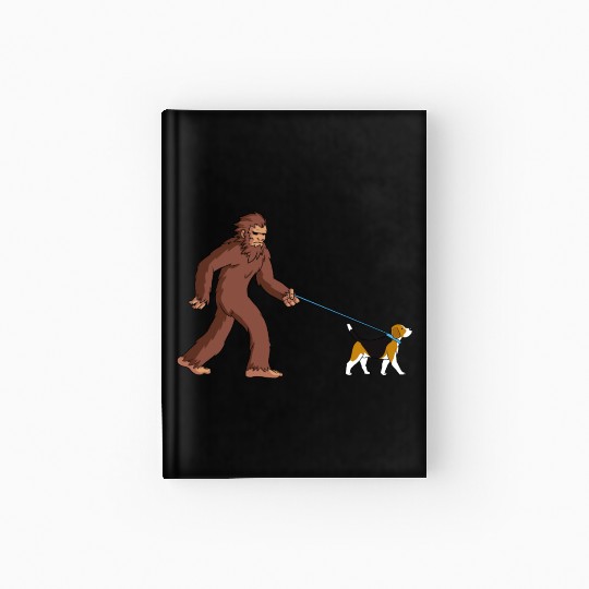 Bigfoot Sasquatch Walking Beagle Hardcover Journal