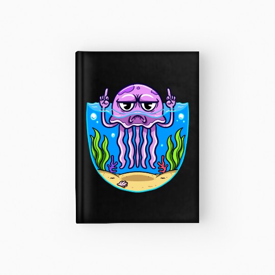 Jelly Fish Middle Finger Jellyfish Hardcover Journal