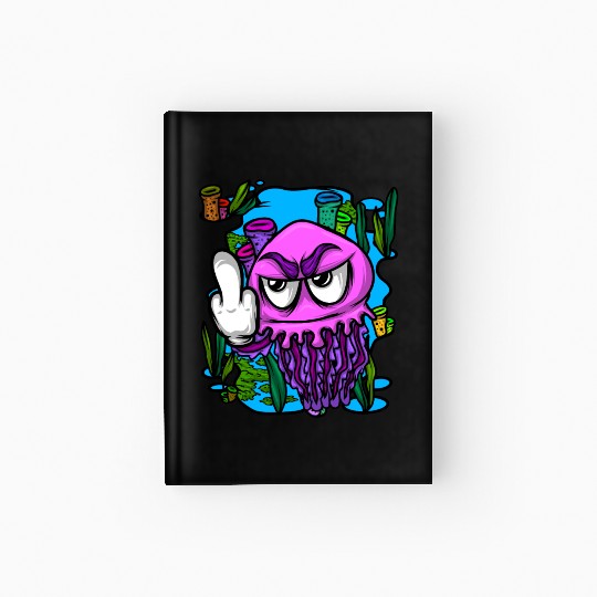 Jelly Fish Middle Finger Jellyfish Hardcover Journal