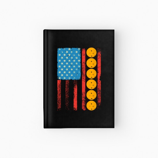 Pickleball US Flag Patriotic Pickleball Player Hardcover Journal