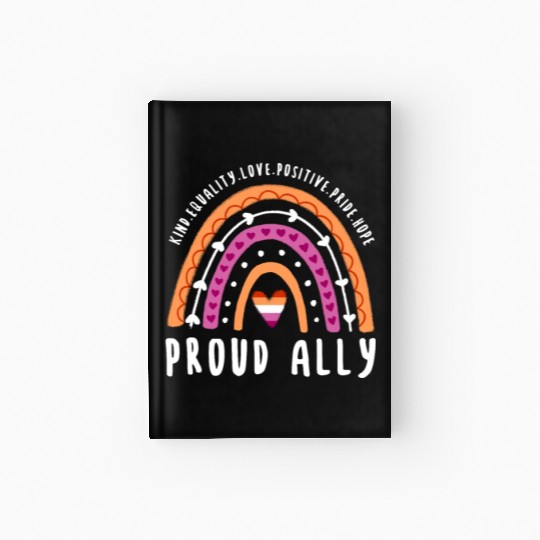 Proud Ally Lesbian Pride Rainbow Hardcover Journal