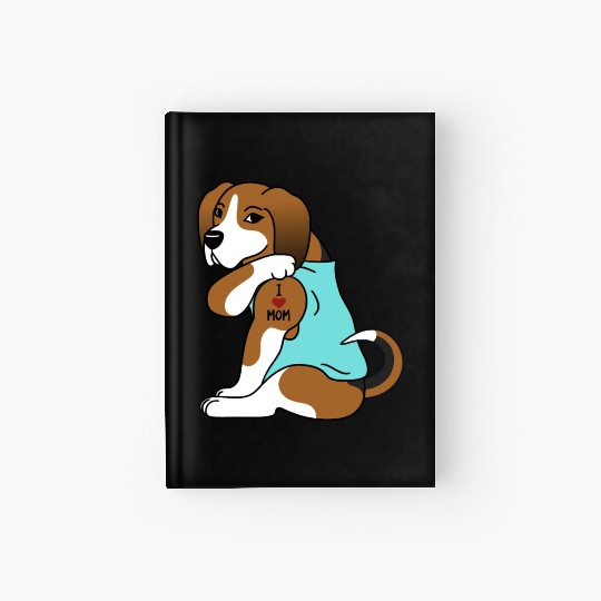 I Love Mom Tattoo Basset Hound Hardcover Journal